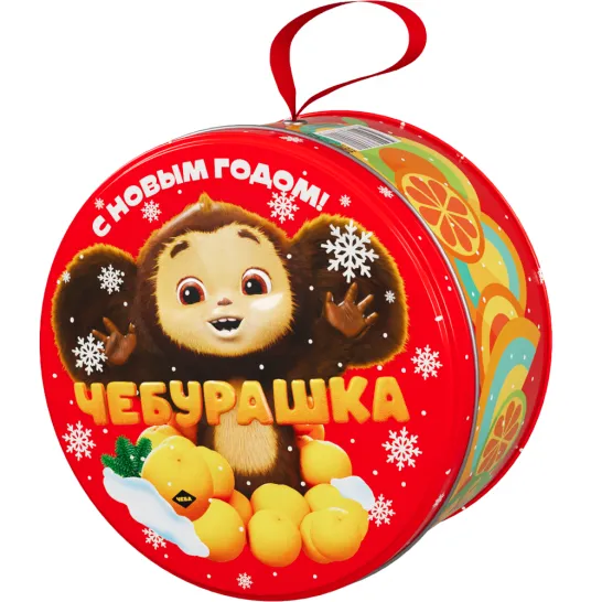 Сладкий новогодний подарок Шкатулка Чебурашка 900 грамм стандарт